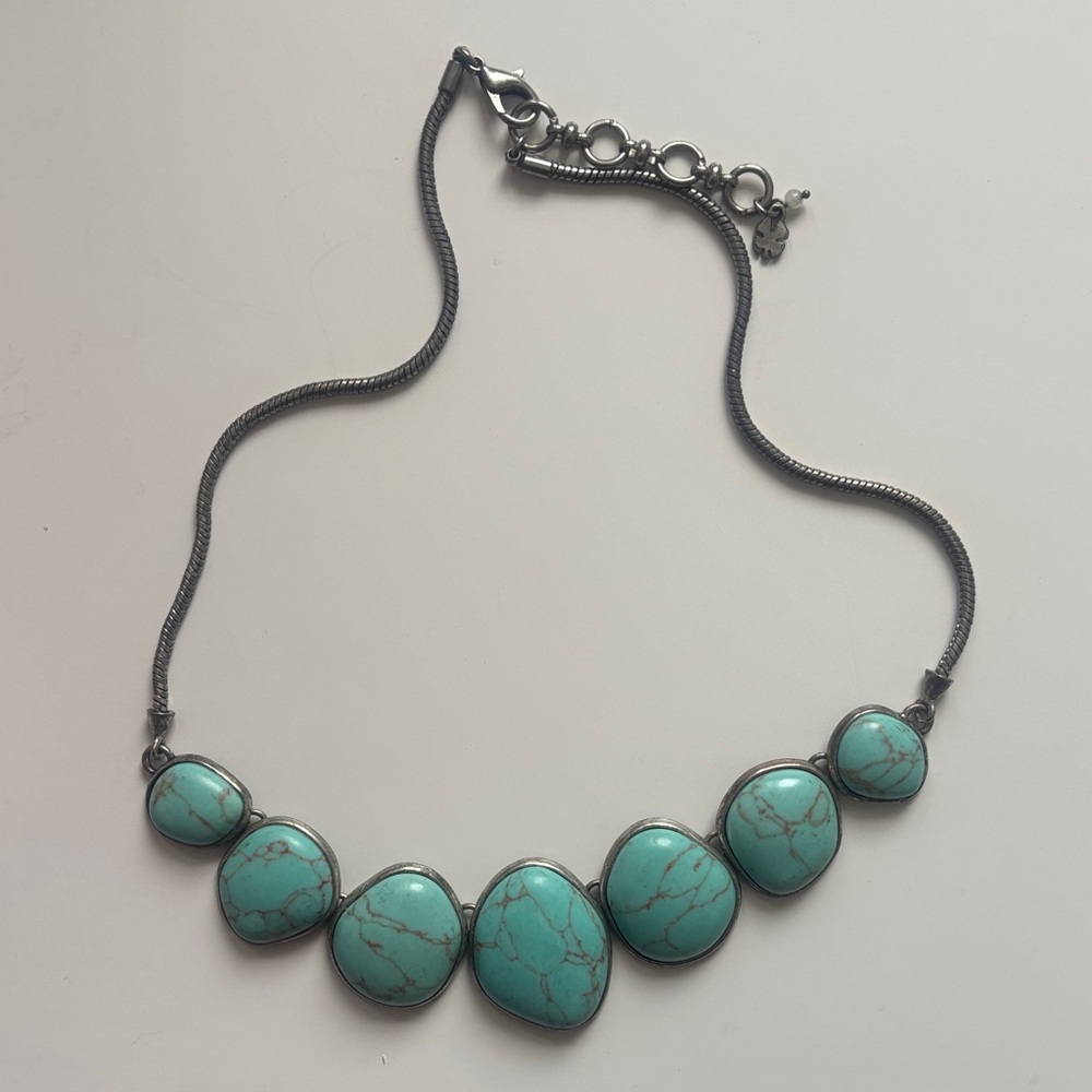 Turquoise Lucky Brand Stone Necklace